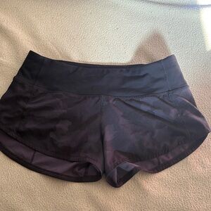 LuluLemon Women’s Black Camo Active Running Shorts